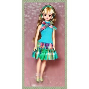 Vtg Takara Japan JENNY Fashion Doll Licca Friend 11" Barbie Wavy Hair Clear Case